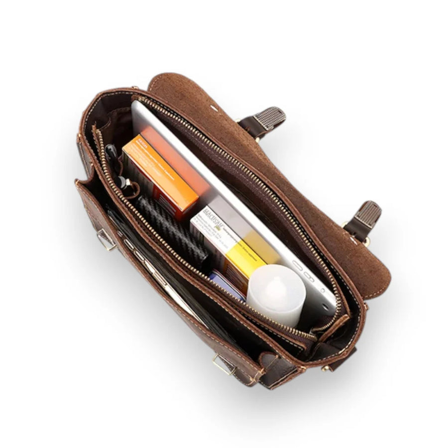 Besace en cuir homme vintage intérieur