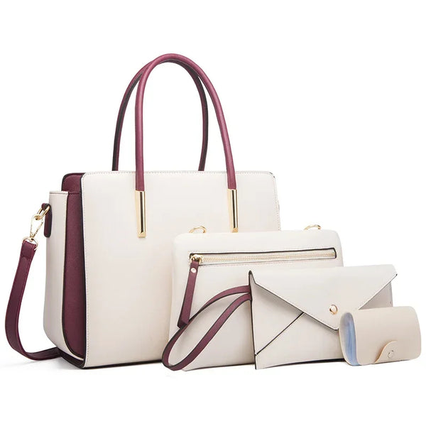 Ensemble sac à main et portefeuille blanc