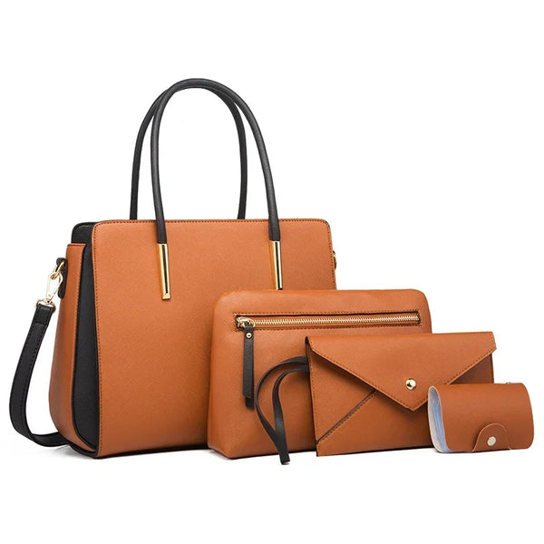 Ensemble sac à main et portefeuille marron