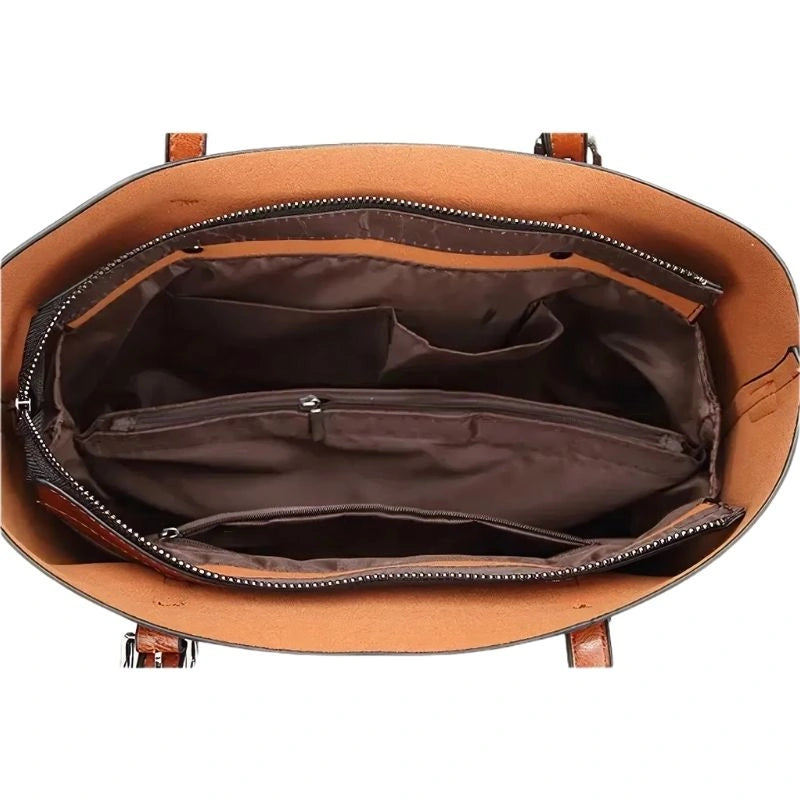 Grand sac à main bandoulière en cuir intérieur