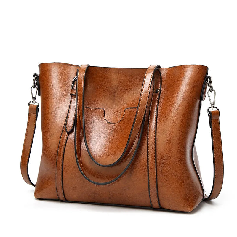 Grand sac à main bandoulière en cuir