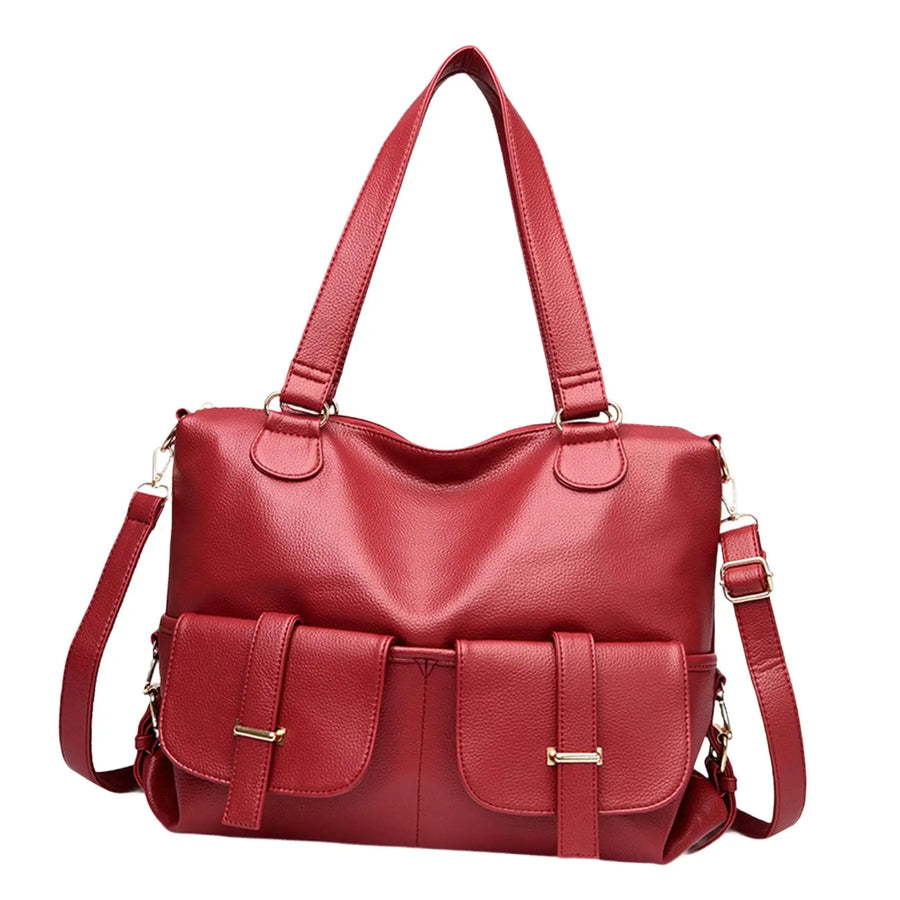 Grand sac à main bandoulière femme rouge