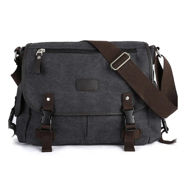 Grand sac messager homme noir