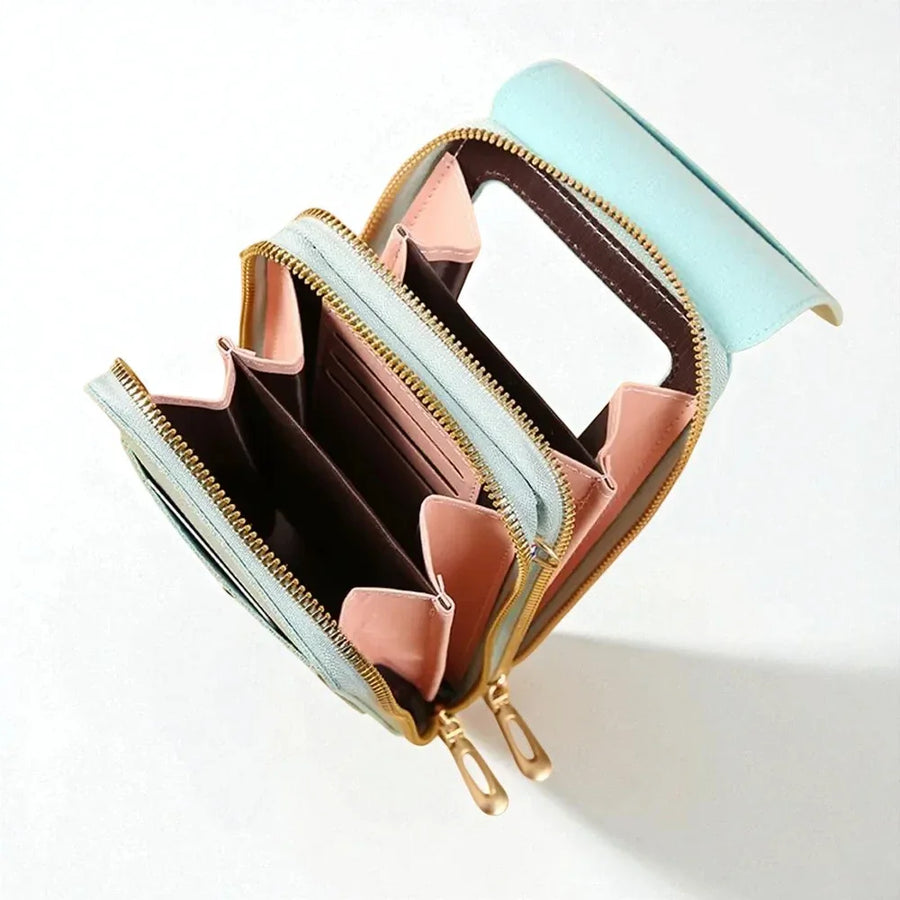 Mini sac bandoulière pour téléphone et cartes multiples rangements
