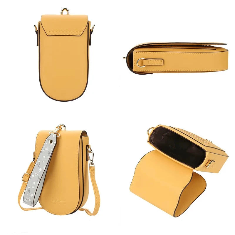 Mini sac bandoulière pour téléphone et cartes en cuir 4 images