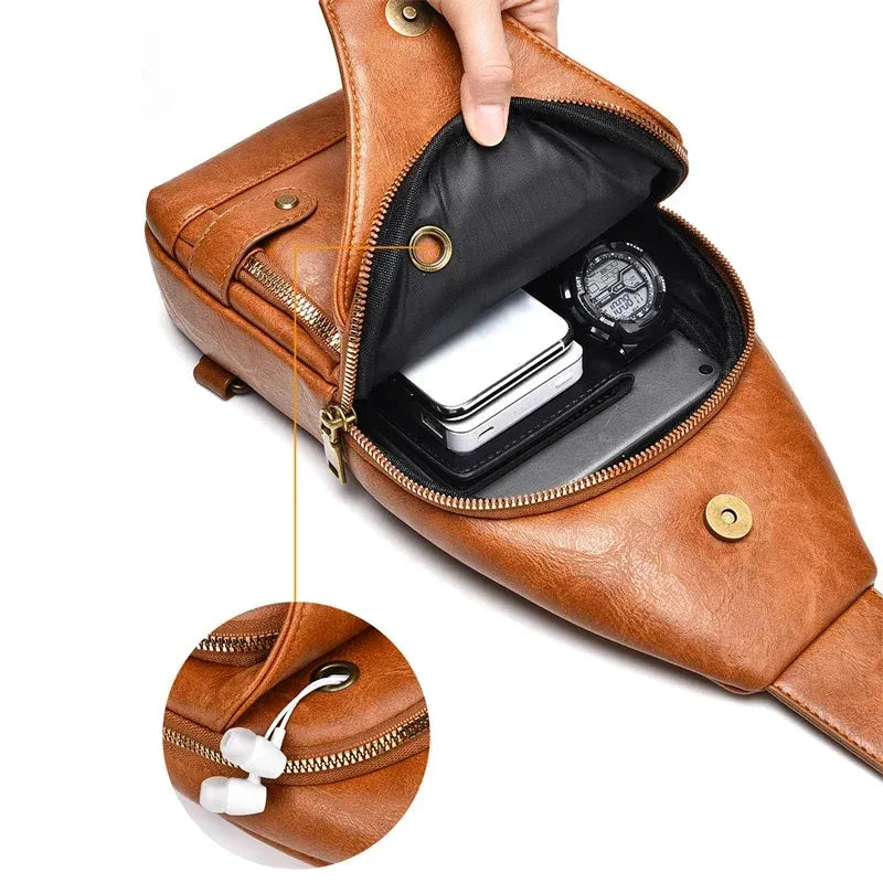 Petit sac à dos bandoulière en cuir intérieur