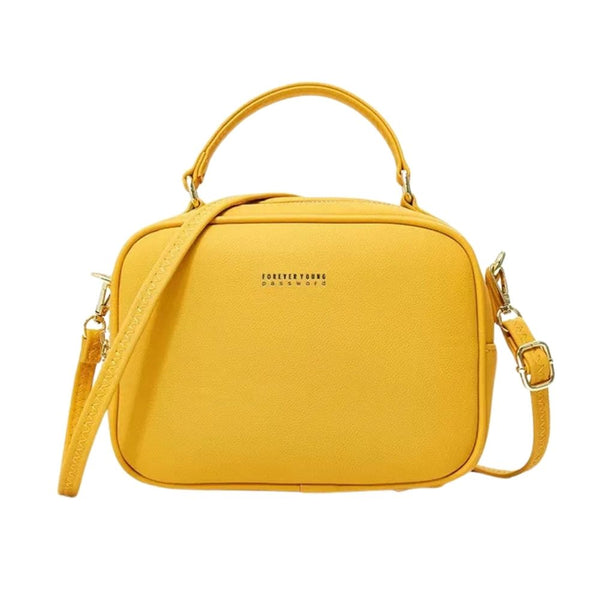 Petit sac à main bandoulière cuir jaune