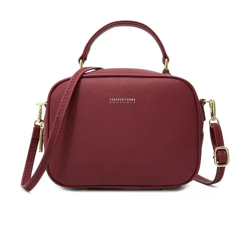 Petit sac à main bandoulière cuir rouge
