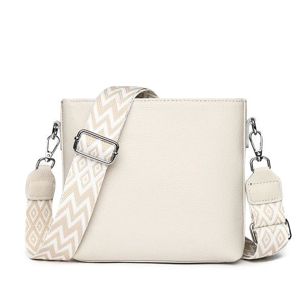 Petit sac bandoulière cuir femme blanc