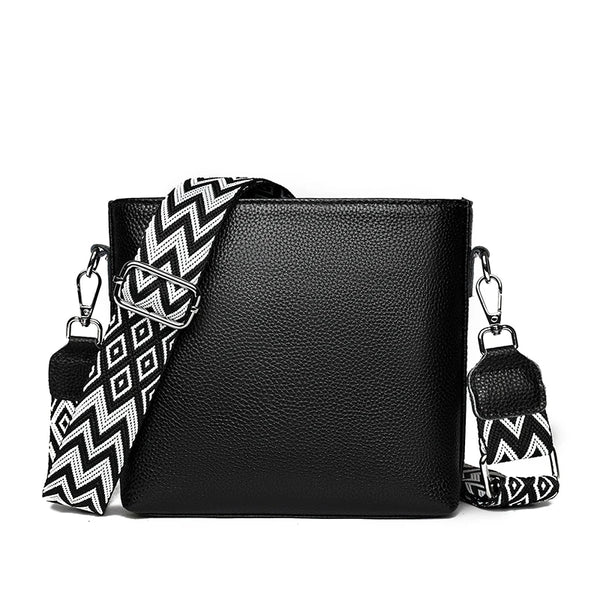 Petit sac bandoulière cuir femme noir