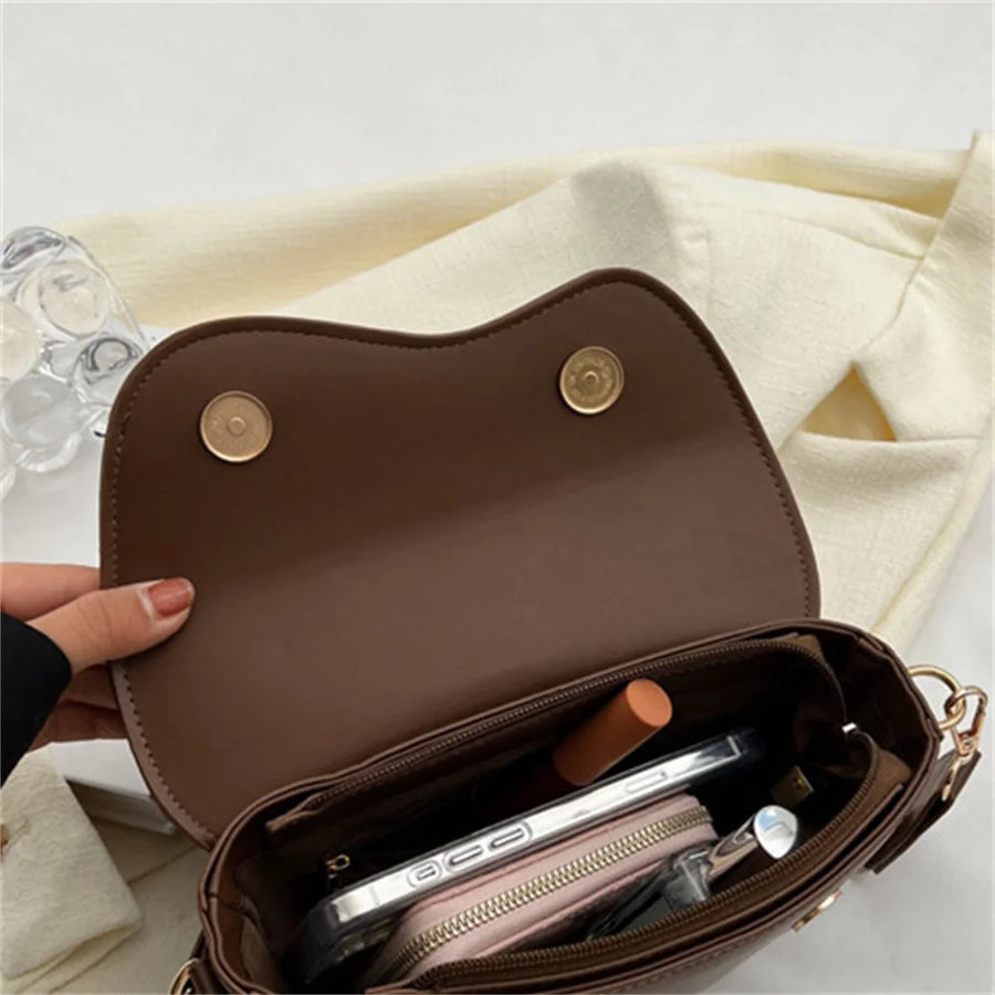 Petit sac bandoulière en cuir synthétique intérieur