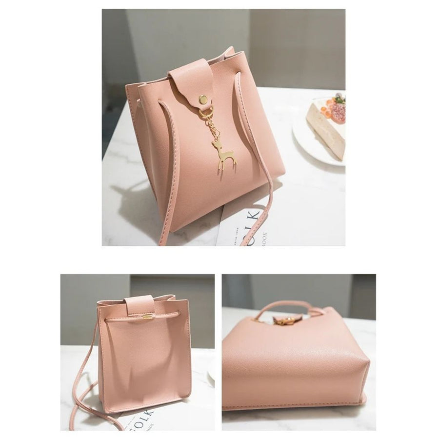 Petit sac bandoulière femme en cuir souple 3 images