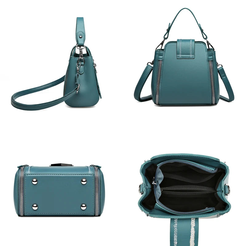 Petit sac bandoulière femme tendance bleu 4 images