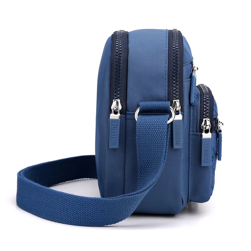 Petit sac bandoulière tissu femme côté