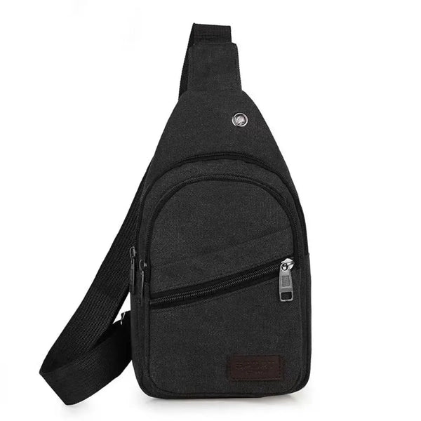 Petit sac à dos bandoulière en toile noir