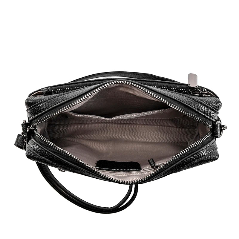 Petit sac en bandoulière pour femme noir intérieur