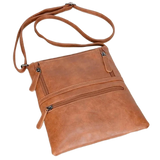 Petit sac en cuir bandoulière femme à plat