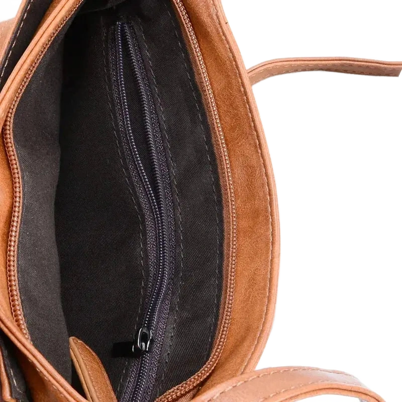 Petit sac en cuir bandoulière femme intérieur