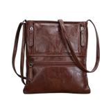 Petit sac en cuir bandoulière femme marron foncé