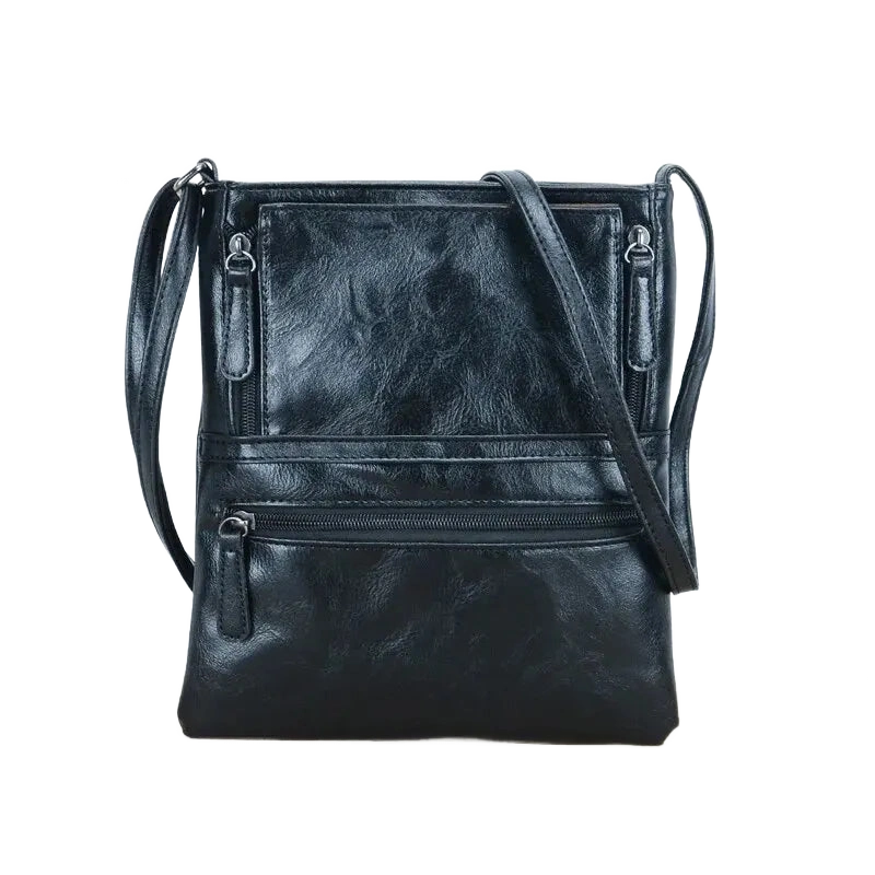 Petit sac en cuir bandoulière femme noir