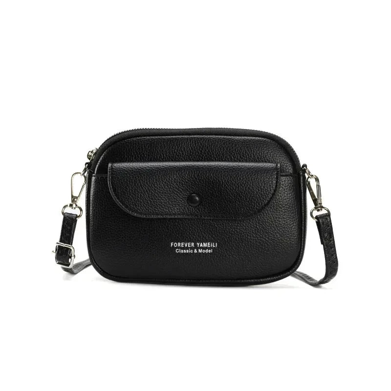 Petit sac en cuir bandoulière pour femme noir