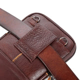Petite sacoche ceinture en cuir marron pour homme