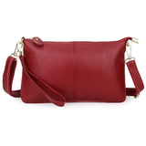 Pochette bandoulière en cuir véritable rouge pour femme