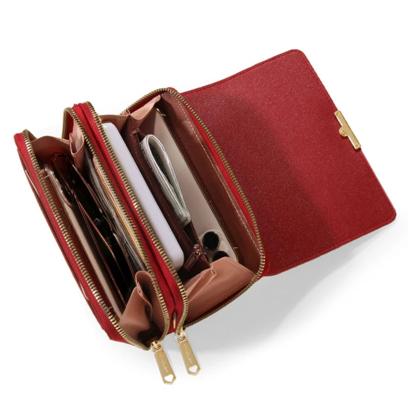 Pochette portefeuille bandoulière femme intérieur