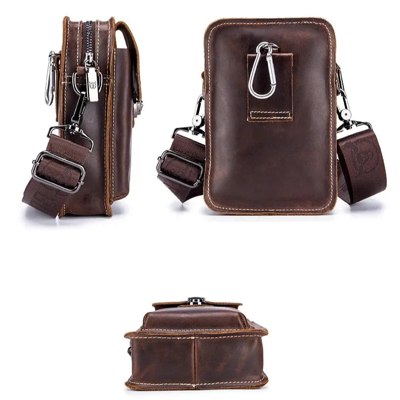 Pochette téléphone cuir homme 3 images