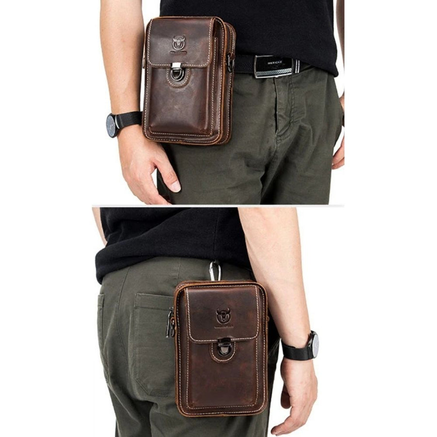 Pochette téléphone cuir homme à la ceinture