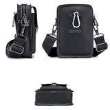 Pochette téléphone cuir noir homme 3 images