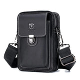 Pochette téléphone cuir noir homme