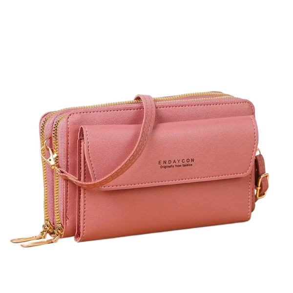 Pochette téléphone portefeuille rose