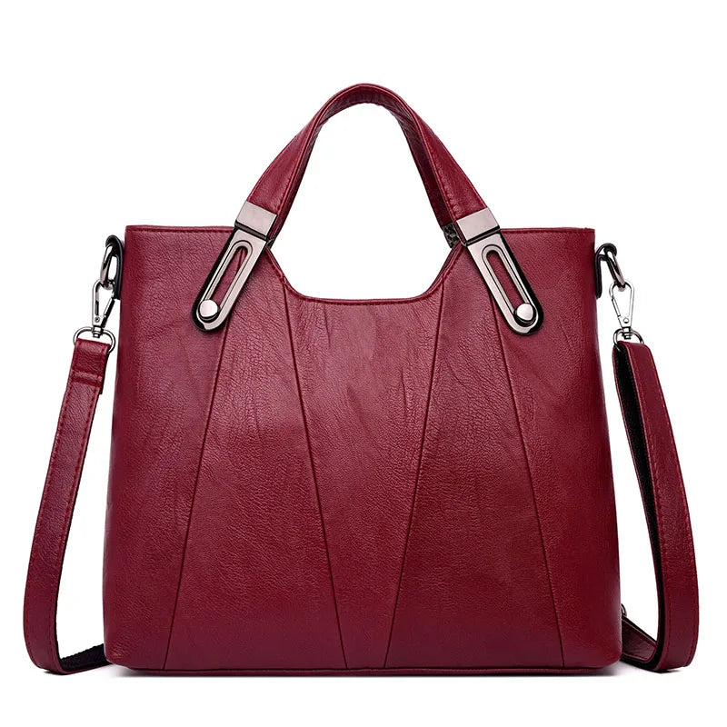 Sac à main avec anse et bandoulière rouge