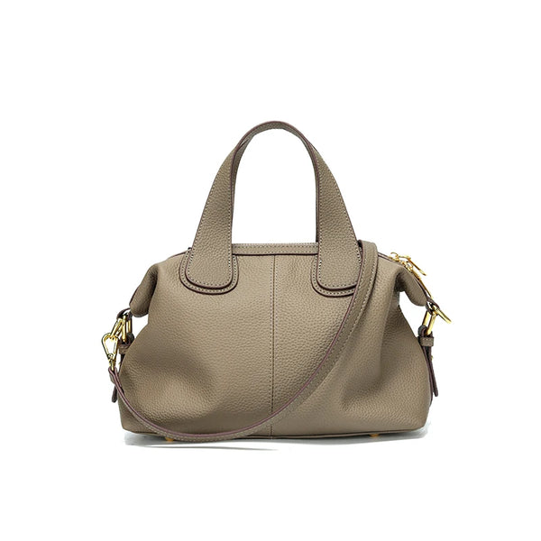 Sac à main bandoulière en cuir véritable marron clair