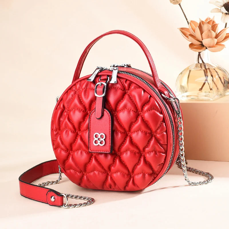 Sac à main bandoulière matelassé rouge
