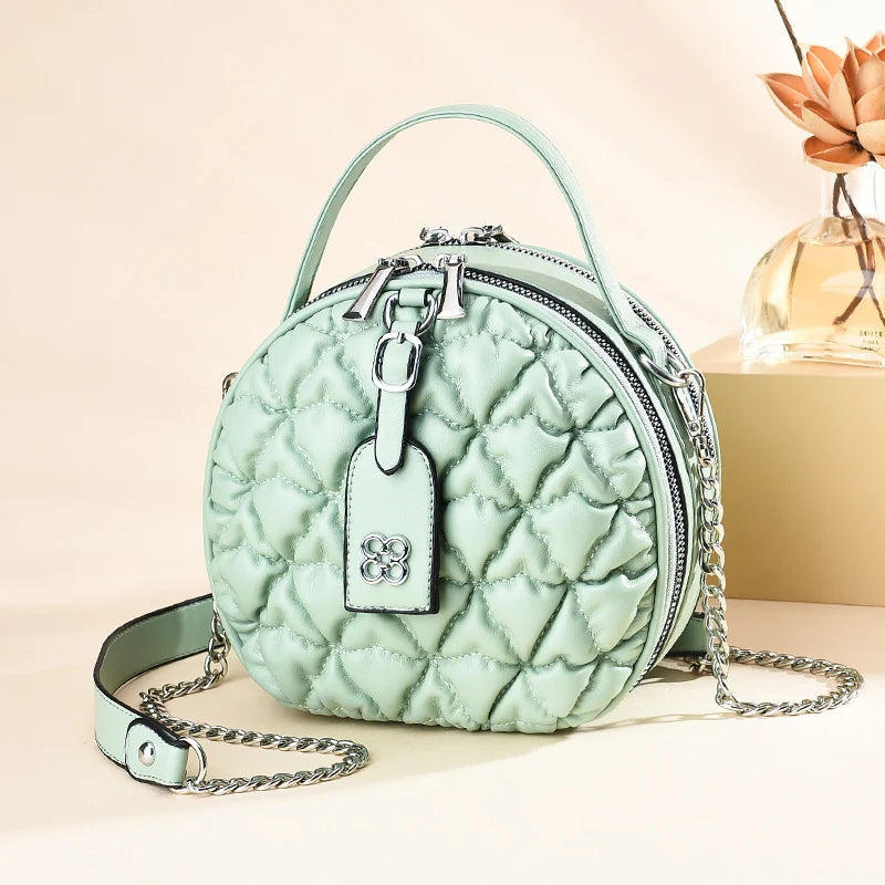Sac à main bandoulière matelassé vert