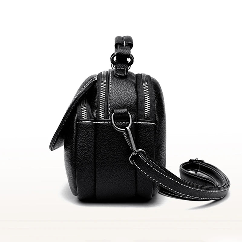 Sac à main bandoulière original noir de côté