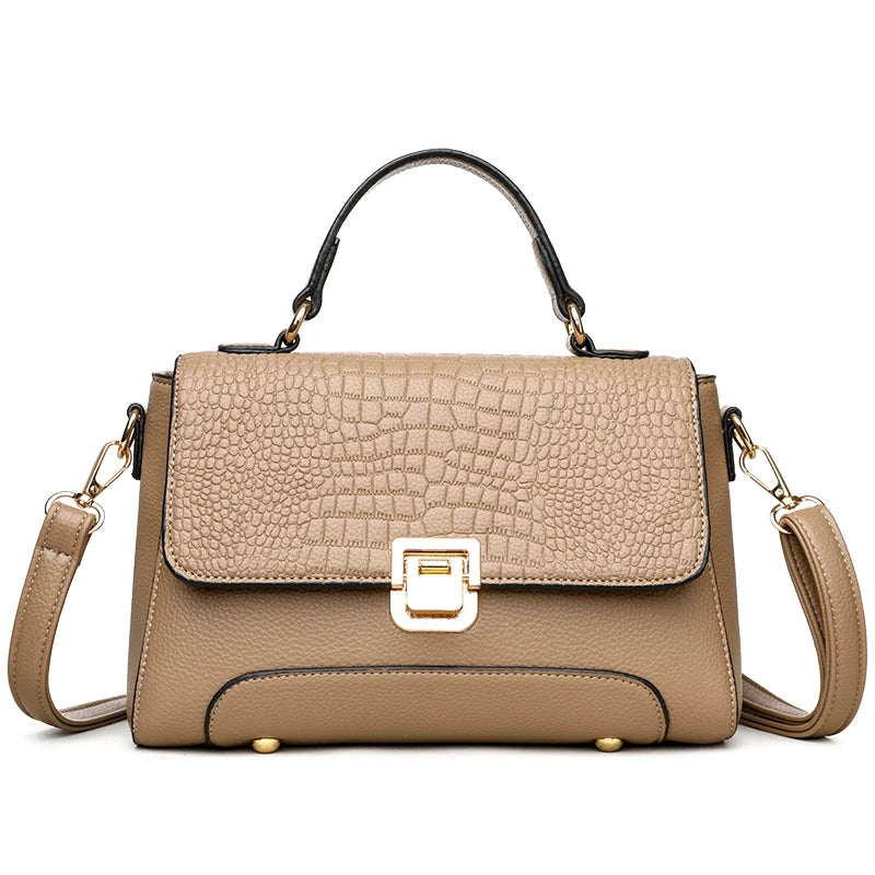 Sac à main en cuir souple femme marron clair