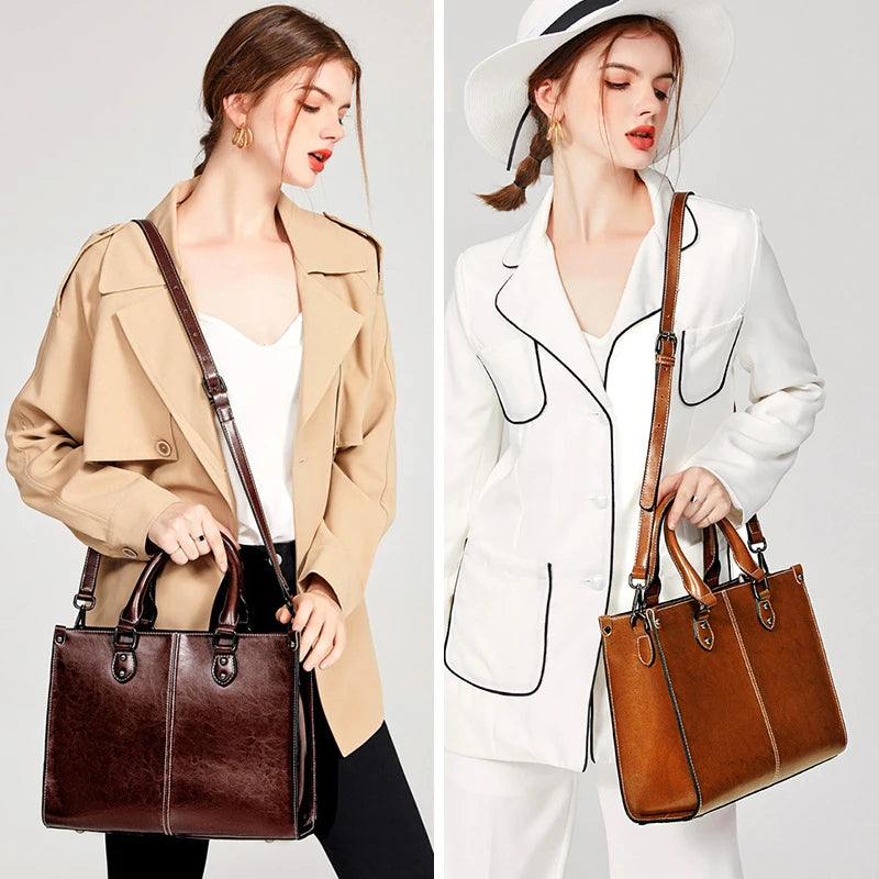 Sac à main en cuir véritable bandoulière