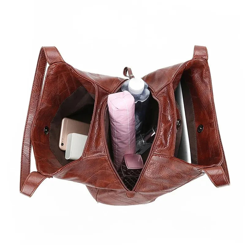 Sac à main en cuir vintage compartiments