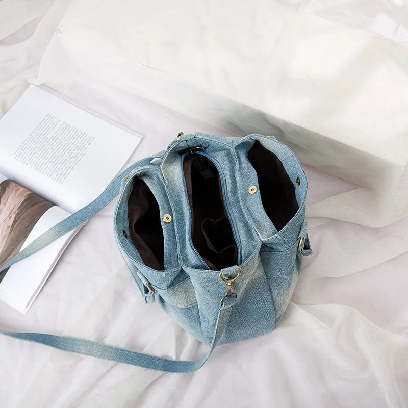 Sac à main en jean bandoulière intérieur