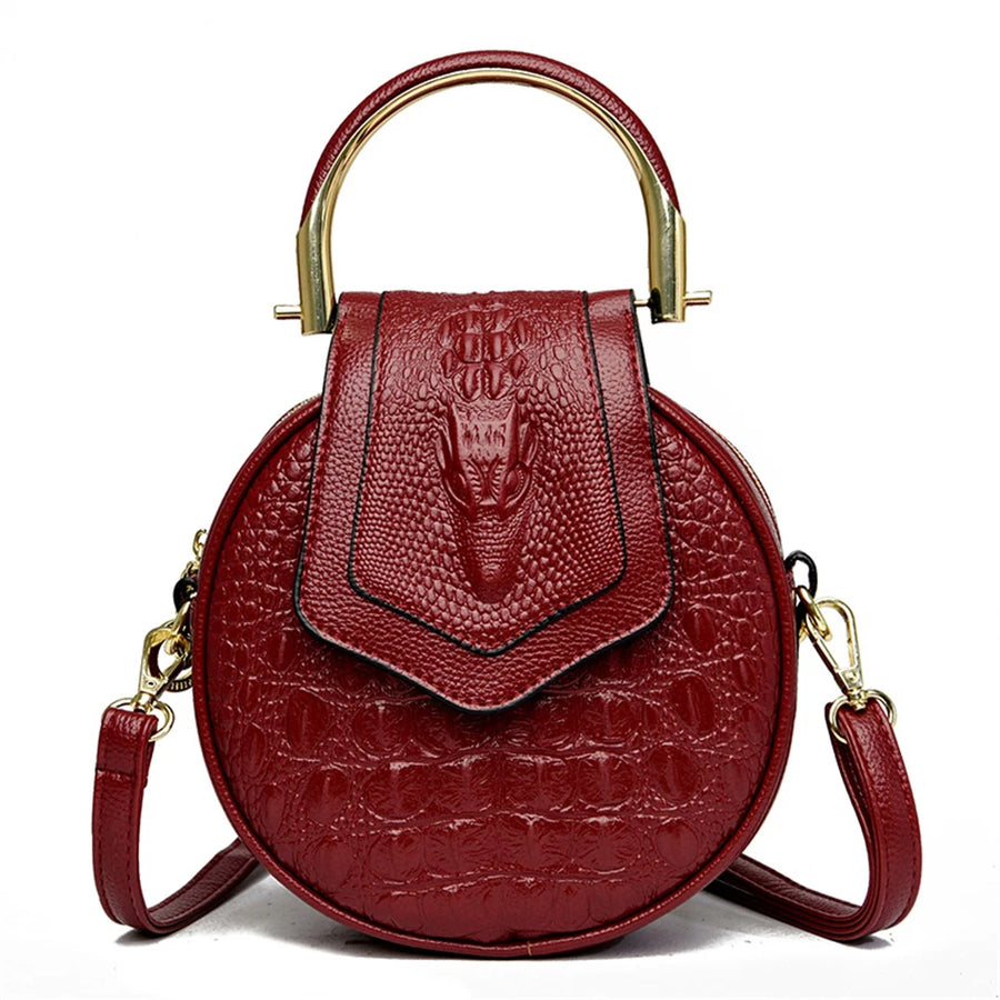 Sac à main rond rouge