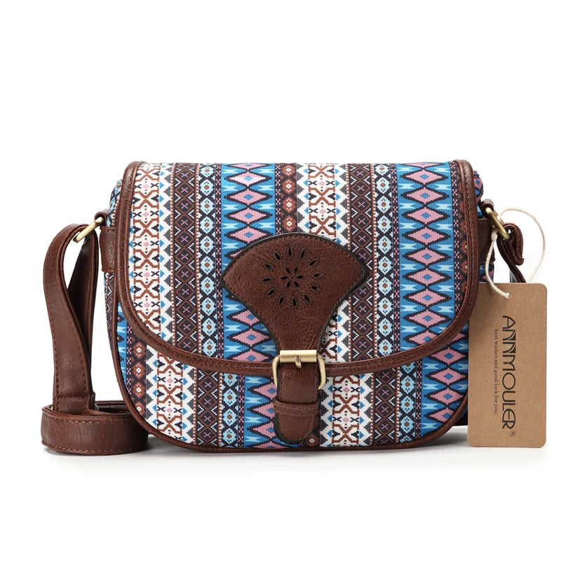Sac bandoulière bohème chic marron foncé
