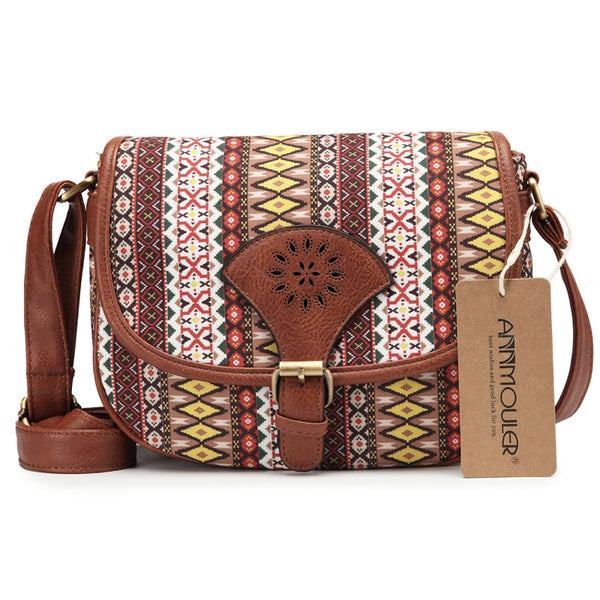 Sac bandoulière bohème chic marron