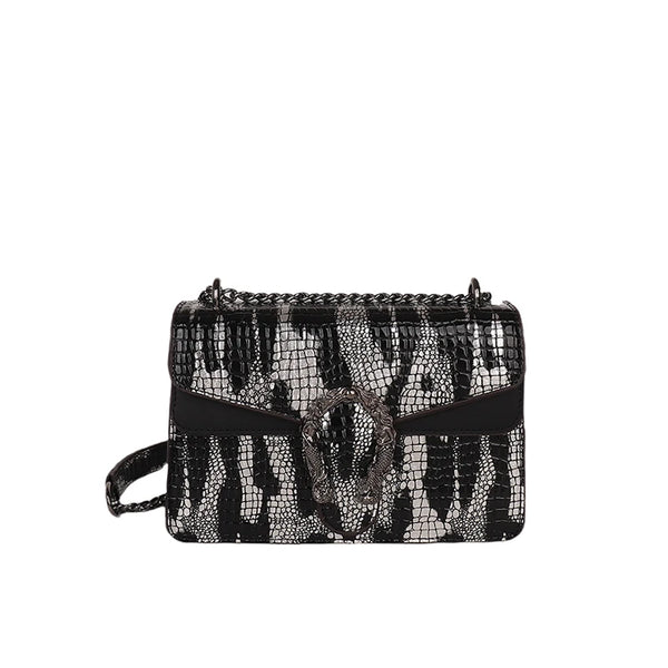 Sac bandoulière chaine femme noir