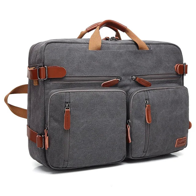 Sac bandoulière convertible sac à dos gris