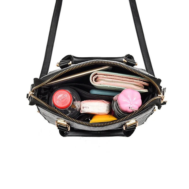 Sac bandoulière croco fantaisie femme intérieur