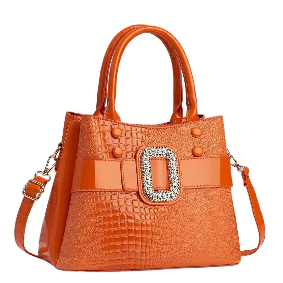 Sac bandoulière style crocodile et diamant – Le Sac Bandoulière