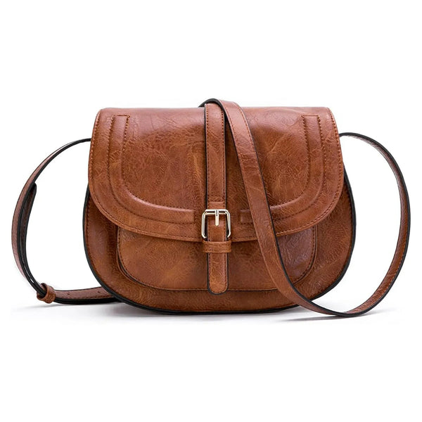 Sac en bandoulière en cuir marron pour femme
